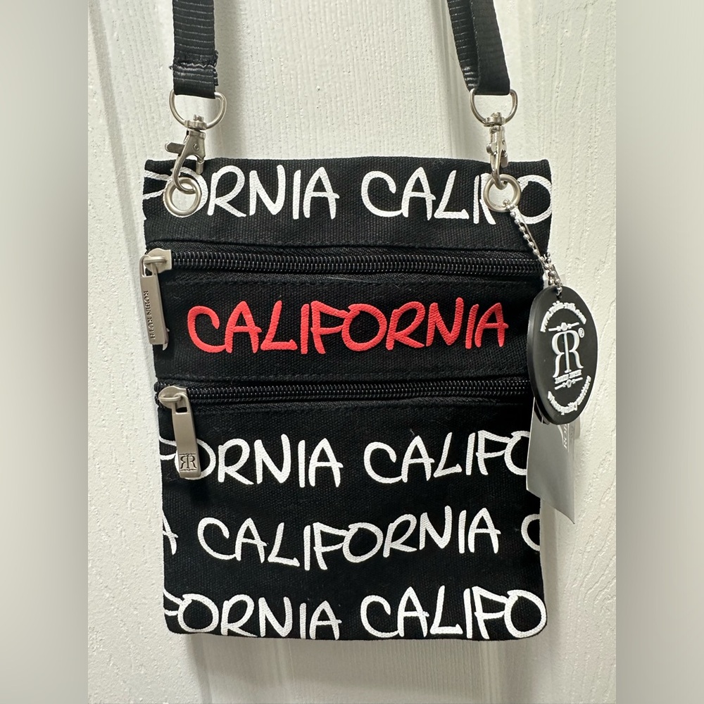 NWT Robin Ruth California Canvas Crossbody Bag | Adjustable Strap | Black White